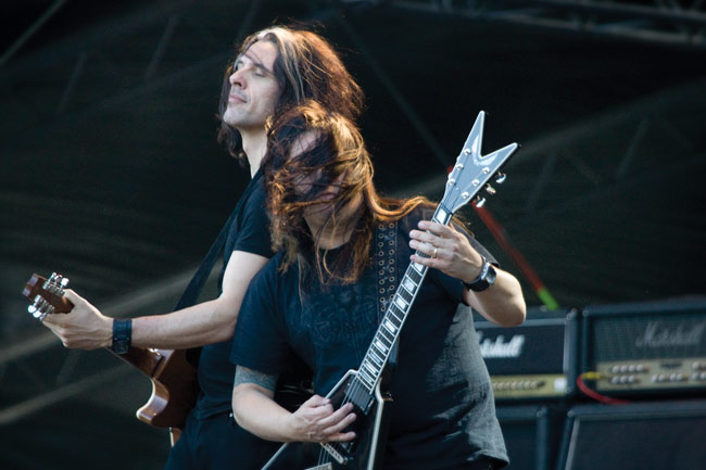 Testament vauhdissa
Eric Peterson & Alex Skolnick
Avainsanat: Sauna open air metal festivat festari Tampere Testament Eric Peterson Alex Skolnick thrash metal legenda